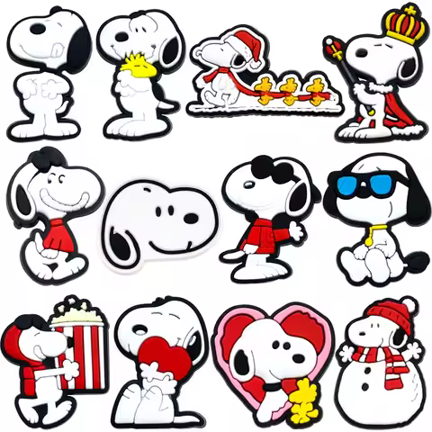Cartoon Snoopy PVC Soft Glue Droplet Removable Decorative Buckle DIY Shoe Charms Accessories for Cro