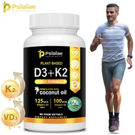 Pslalae Vitamin D3 + K2 Softgels - Vitamin D3 5000IU and Vitamin K2 100mcg as MK-7 - D3 K2 Supplemen