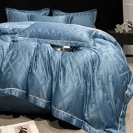 Luxury Nordic Style 1600TC Ice Silk 4IN1 Bedsheet Set Bedsheet Duvet Covers Pillowcases Wedding Bedd