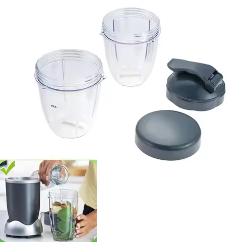 2pcs 18oz Blender Cups with Flip-Top To-Go Lid & Resealable lid Replacement for Nutribullet 900w & 6