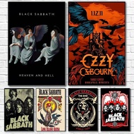 Poster Canvas Black Sabbath & Ozzy Osbourne - Cetak seni kumpulan untuk hiasan rumah, bilik tidur at