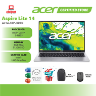 ACER ASPIRE LITE 14 AL14-32P-319D/370U-N355 8GB DDR5 RAM 512GB SSD Intel UHD Graphics14"FHDSILVER-W1