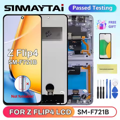 Tested For Samsung Z Flip 4 5G F721B F721W LCD Display Digital pantalla Touch Screen Assembly For Sa