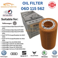 (100% ORIGINAL) VOLKSWAGEN GOLF GOLF R JETTA BEETLE PASSAT AUDI A3 A4 RS3OIL FILTER ( 06D 115 562 )