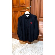 KEMEJA Play CDG Black Shirt Long Sleeve Black
