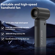 Portable Turbo Handheld Fan 199-Speed | Digital Display Mini Fan | USB Rechargeable High-Speed Cooli