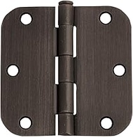 Design House 202499 6-Hole 3 1/2" x 3 1/2" 5/8" Radius Door Hinge, Oil Rubbed Bronze