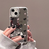 Mirror Mirror Bow Puppy Suitable for Samsung s26ultra Phone Case Silicone s25/s23+/ s24fr Cute s22 C