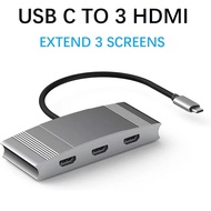 USB C To 3 HDMI Adapter Splitter Type C To Dual Displayport Multi Monitor Extension4K USB C To 2 HDMI for Windows and Mac Mac PC Laptop