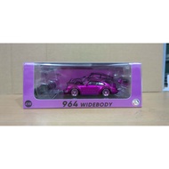 CM MODEL PORSCHE 964 WIDEBODY PINK METALLIC WITH EXTRA WHEELS DIECAST CAR
