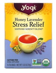 Yogi honey lavender stress relief tea 減壓茶, 蜂蜜薰衣草 16 tea bags