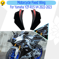 ปีกข้างรถจักรยานยนต์สำหรับยามาฮ่า YZF-R15 2022 2023ปีกคงที่สปอยเลอร์ตามหลักอากาศพลศาสตร์ปีกข้างแฟริ่