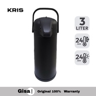 TERMOS Kris Teko Vacuum Flask Stainless Steel 3 ltr Black Drinking Container Drink Bottle Water Bott