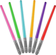 Inflatable Light Sabers for Kids - (Pack of 6) 35-inch Neon Colors Blow Up Saber Swords, Party Favor