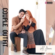 Aljenna Black Sienna Couple Aulia Fashion/Koko Al Jenna/Set Gamis Aljenna