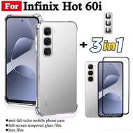Infinix Hot 60i Shockproof Phone Case for Infinix Hot60i Full Coverage Tempered Glass Screen Protect