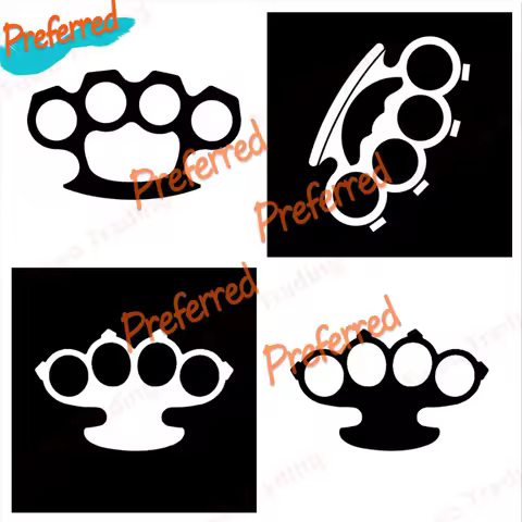 Brass Knuckles Weapon Punch Sticker Decal for Your All Cars Racing Laptop LocomotiveTrunk Toolbox Wi