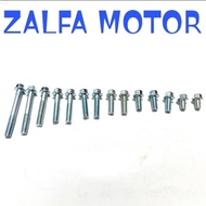 MESIN Flange Bolt 6x10 6x15 6x20 6x25 6x30 6x35 6x40 6x45 6x50 / Engine Block Bolt M6x10 / Engine Bl