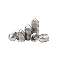 304 Stainless Steel Pointed Tightening Screw Hexagon Socket Hexagon Headless Screw M2/M2.5/M3/M4/M5/