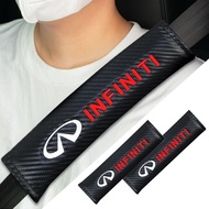 1pcs Embroidery Emblem Car Safety Seat Belt Carbon Fiber Shoulder Pad for Infiniti FX35 Q50 Q30 ESQ 
