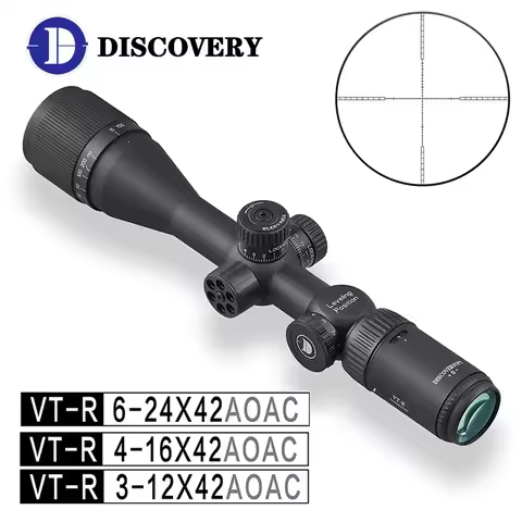 Discovery VT-R 3-12/4-16/6-24x42AOAC Hunting Riflescope Second Focal Plane Illuminated Scope Large F