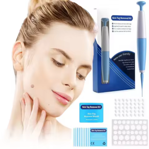 Skin Tag Removal Pen Warts Removing Pen Auto Skin Tag Removal Kit Cleansing Swabs Mole Acne Wart Rem