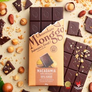 Chocolate Monggo | Macadamia Nuts & Dark Chocolate 69% Cocoa 80g | 100% Pure Cocoa Butter | Chocolat
