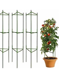 9入組可調節的番茄/黃瓜/茄子植物支撐架,三角形攀爬架,家用陽臺植物攀爬架和支撐棒