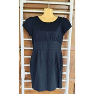 R 46/ Black Dress Second-Hand Back Zipper No Flaws Fade Drop