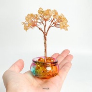 水晶樹 水晶招財樹 水晶發財樹 聚寶盆 黃水晶 風水擺件 開運小物