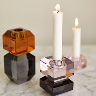 【Hübsch】跳色水晶玻璃寶石造型燭台 蠟燭 擺飾 紙鎮