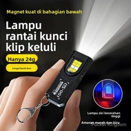 Ready Stock Lampu Suluh Keychain Mini Magnetik LED USB Cas Semula Luar