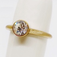 Alloy Rings US Size 8 Gold Golden Accessories Aksesori Emas Cincin Solitaire Ladies Women Girls Lela