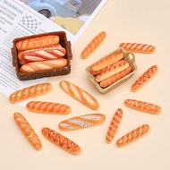 40 Pieces Fake Mini Bread for DIY Craft Miniatures Resin Baguette Model Tiny Artificial Dessert for 