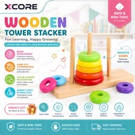 XCORE-Baby wooden trap tower building blocks of Hanoi Tower wooden toys
