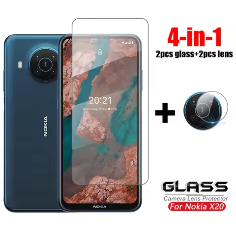 4-in-1 Glass Nokia X20 Full Cover Tempered Glass For Nokia X10 X20 Camera Lens Screen Protector Phon