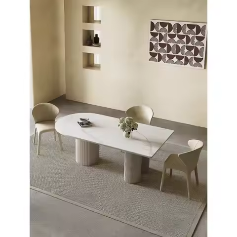 Italian minimalist leather dining chair high-end chair household dining table and chair