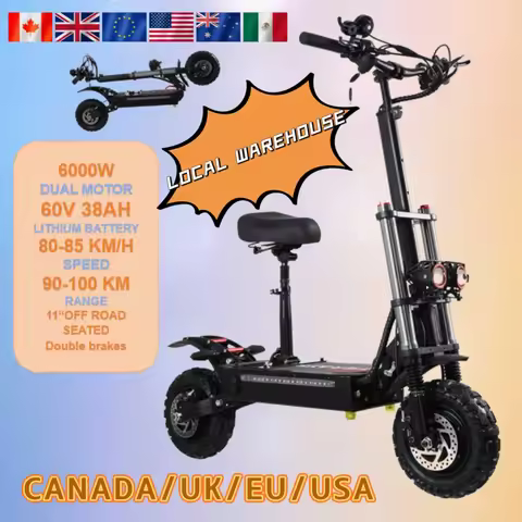 Local Warehouse Electric Scooter Off-road Scooter 11 Inch 60V 6000W Dual Motor 38Ah Long Distance El