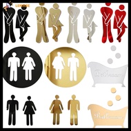LEMMRE DIY WC Decoration Removable Bathroom Door Woman and Man Mirror Surface Decal Toilet Entrance Sign 3D Wall Stickers