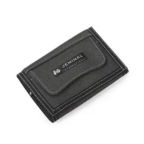 Men's Nylon Trifold Security Wallet with ID Window Women Girls Teens Canvas Casual Purse Money Bag C