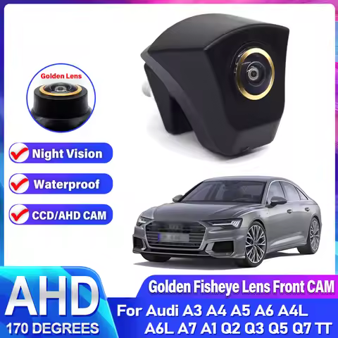 Golden Car Front View Camera For Audi A3 A4 A5 A6 A4L A6L A7 A1 Q2 Q3 Q5 Q7 TT HD Night Vision water