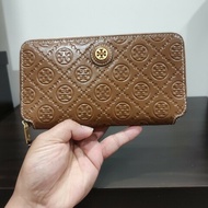 Tory Burch 專櫃款壓印拉鍊對開長夾