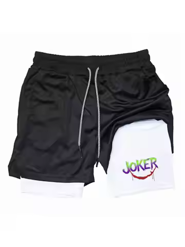 2026 casual sportswear fitness double-layer shorts sports shorts 2-in-1 gym running