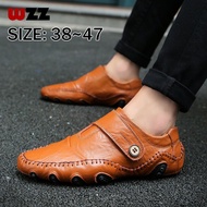 ~ WZZ รองเท้าหนังธุรกิจสำหรับผู้ชายรองเท้าบีนนี่แฟชั่นรองเท้าหนังลำลองที่ใส่สบาย[38-47]
