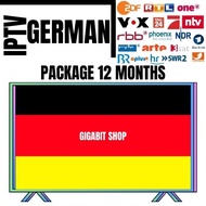 German TV 12 Months IPTV Package – เข้าถึงหลายช่องทางออนไลน์ได้อย่างง่ายดาย รองรับแอป ความคมชัด 4K ด