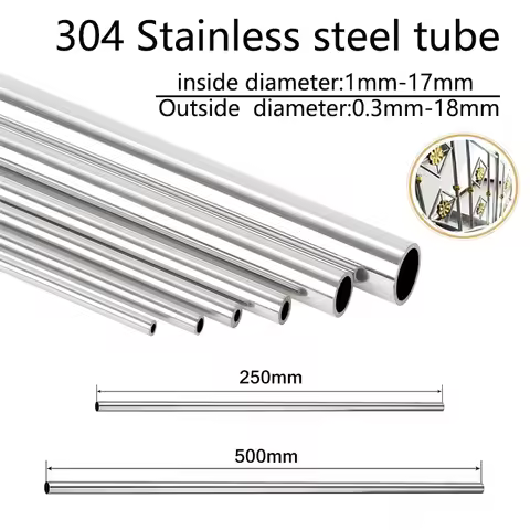 1-10pcs 250mm 500mm Length 304 Stainless Steel Capillary Tube 10x8mm / 8x6mm / 4x3mm / 6x4mm / 3x2mm