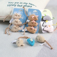 Cat toy set with realistic small mice, keeps cats entertained and self-amused, contains catnip, inte