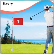 fixory Golf Putting Green Flag and Hole Cup, 3 Section Golfing Practice Putt Training