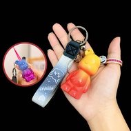 BẬT LỬA KHÈ - MÓC KHÓA HÌNH GẤU BEARBRICK MÀU CẦU VÒNG - (XÀI GAS)