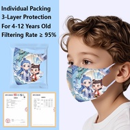 【Individual Packing】100pcs 3D / KF94 / KN95 Kids Cartoon Disposable Face Mask Baby Mask  Boy/Girl 3D